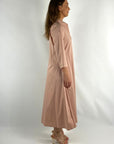 FFC - 13404 | 1068 - Langes Baumwoll-Stretchkleid - Nude