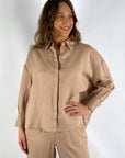 FFC - 13440 | 1387 - Leinenbluse, weit 7/8 - Kork