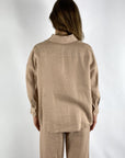 FFC - 13440 | 1387 - Leinenbluse, weit 7/8 - Kork
