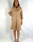 FFC - 13459 | 1387 - Hemdblusenkleid aus Baumwolle - Kork