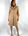FFC - 13459 | 1387 - Hemdblusenkleid aus Baumwolle - Kork