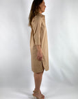FFC - 13459 | 1387 - Hemdblusenkleid aus Baumwolle - Kork