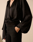 Oscar the collection - Greg top - Wickelbluse schwarz