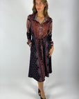 Hale Bob - Langes Kleid mit Chemise-Kragen und Mikrofaser-Print