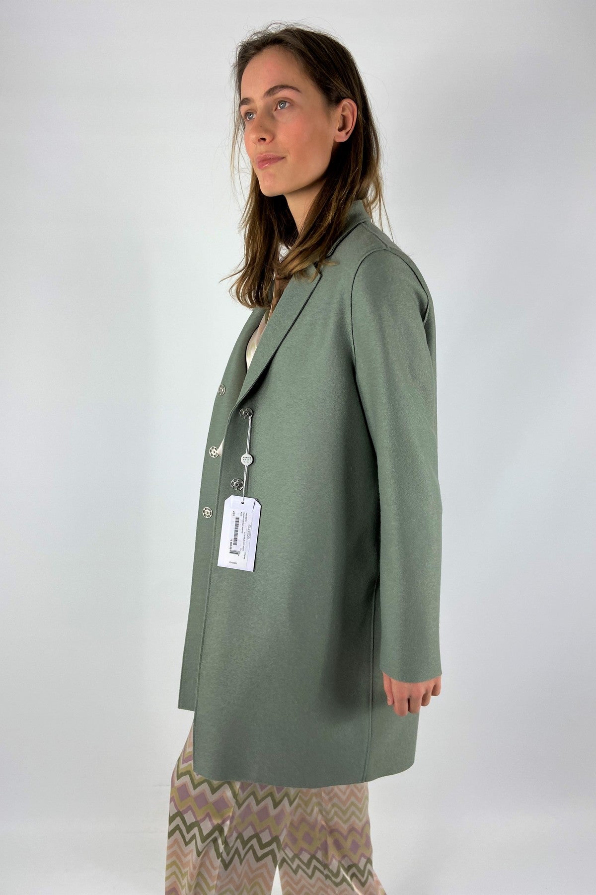 Harris Wharf - A1301MLX | 670 - Cocoon coat light pressed wool