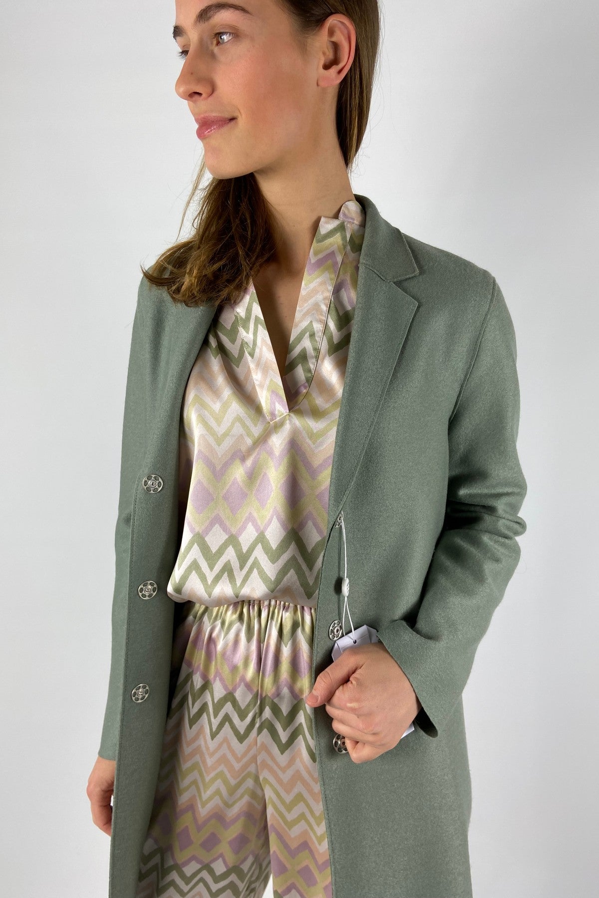 Harris Wharf - A1301MLX | 670 - Cocoon coat light pressed wool