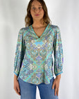 Hale Bob - Alejandra 4ZYR272A - Bluse V-Print - Türkis
