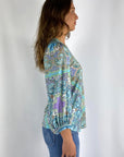 Hale Bob - Alejandra 4ZYR272A - Bluse V-Print - Türkis