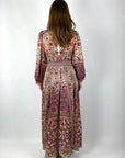 Hale Bob - Amaris | 58AT610A - Langes Kleid mit V-Print - Burgunderrot