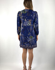 Hale Bob Ayah jersey jurk met print en V-hals – Navy