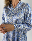 Hemisphere - 242FARATA6 - Hemdbluse mit viktorianischem Print - blau