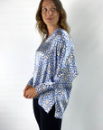 Hemisphere - 242FARATA6 - Hemdbluse mit viktorianischem Print - blau