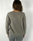 Hemisphere - 2522013-17 - Pull V cashmere/zijde - platin sand