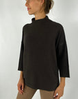 Hemisphere - 2524627-17 - Pull col montant wol - dark choco