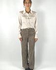 Hemisphere - 2526HENNI-5 - Seidenstretchbluse mit 2 Taschen - Sand