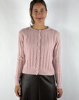 Hemisphere cardigan cashmereblend met ajour – Powder Blush