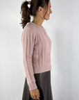 Hemisphere cardigan cashmereblend met ajour – Powder Blush