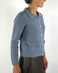 Hemisphere 2625714S-4 korte cardigan kasjmier katoen – Denim Blue
