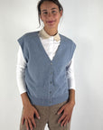 Hemisphere 2621310-4 gilet 100% cashmere – Blue Apache