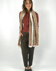 Sjaal van Hemiphsere in roest-bruine dessin met franjes in een zachte wol cashmere.