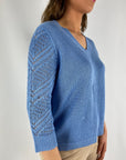 Hemisphere - 251X831-12 - Pullover mit durchbrochenen Ärmeln - 5202 Marinablau