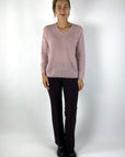Hemisphere - 2522013-17 - Pull V cashmere/zijde - rose