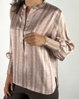 Hemisphere Faneli 262FANELI-6 zijden blouse – Roze Beige