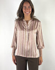 Hemisphere Faneli 262FANELI-6 zijden blouse – Roze Beige