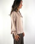Hemisphere Faneli 262FANELI-6 zijden blouse – Roze Beige