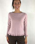Hemisphere 2621344-4 cashmere pull met ruffles – Powder Blush