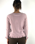 Hemisphere 2621344-4 cashmere pull met ruffles – Powder Blush
