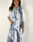 Hemisphere - Ofly Elephant Print Sjaal - Cashmere & Zijde - Blauw - OFLY-CSML | 261B