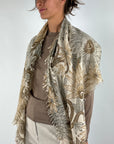 Hemisphere Inke stole kasjmier & wol – Ecru/Mustard