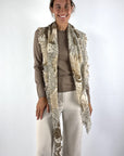 Hemisphere Inke stole kasjmier & wol – Ecru/Mustard
