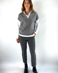 Hemisphere - 2421319-GR-4 - Pullover V 100% Kaschmir - grau