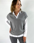 Hemisphere - 2421319-GR-4 - Pullover V 100% Kaschmir - grau