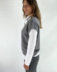 Hemisphere - 2421319-GR-4 - Pullover V 100% Kaschmir - grau