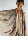 Hemisphere - Lelephant-CSML 242C - Schal Elefant Kaschmir beige