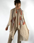 Hemisphere - Lelephant-CSML 242C - Schal Elefant Kaschmir beige