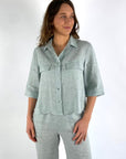 Hemisphere - 25101RINDA-5 - Blusen-Cardigan Leinen - 5206 Salbei