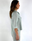 Hemisphere - 25101RINDA-5 - Blusen-Cardigan Leinen - 5206 Salbei