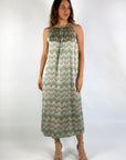 Hemisphere - 251Fassi-6 - Neckholderkleid Seidendruck - 25MC khaki