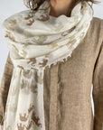 Hemisphere - MILIK - Kleiner Elefantenschal - 251A Off-White/Camel