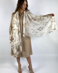 Hemisphere - MILIK - Kleiner Elefantenschal - 251A Off-White/Camel