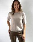 Hemisphere - 2425717-4 - Halbarmpullover mit Streifenmuster - beige