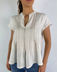 Hemisphere - 25101-RALMA-5 - Bluse mit Flügelärmeln aus Leinen - weiß