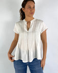 Hemisphere - 25101-RALMA-5 - Bluse mit Flügelärmeln aus Leinen - weiß