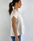Hemisphere - 25101-RALMA-5 - Bluse mit Flügelärmeln aus Leinen - weiß