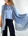 Hemisphere - Leule-Schal 242C - Schal 70/200 Eule blau - 242C