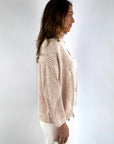 Hemisphere - 2513509FL-17 - Strickjacke kariert durchbrochenes Muster - FL1 Aprikose
